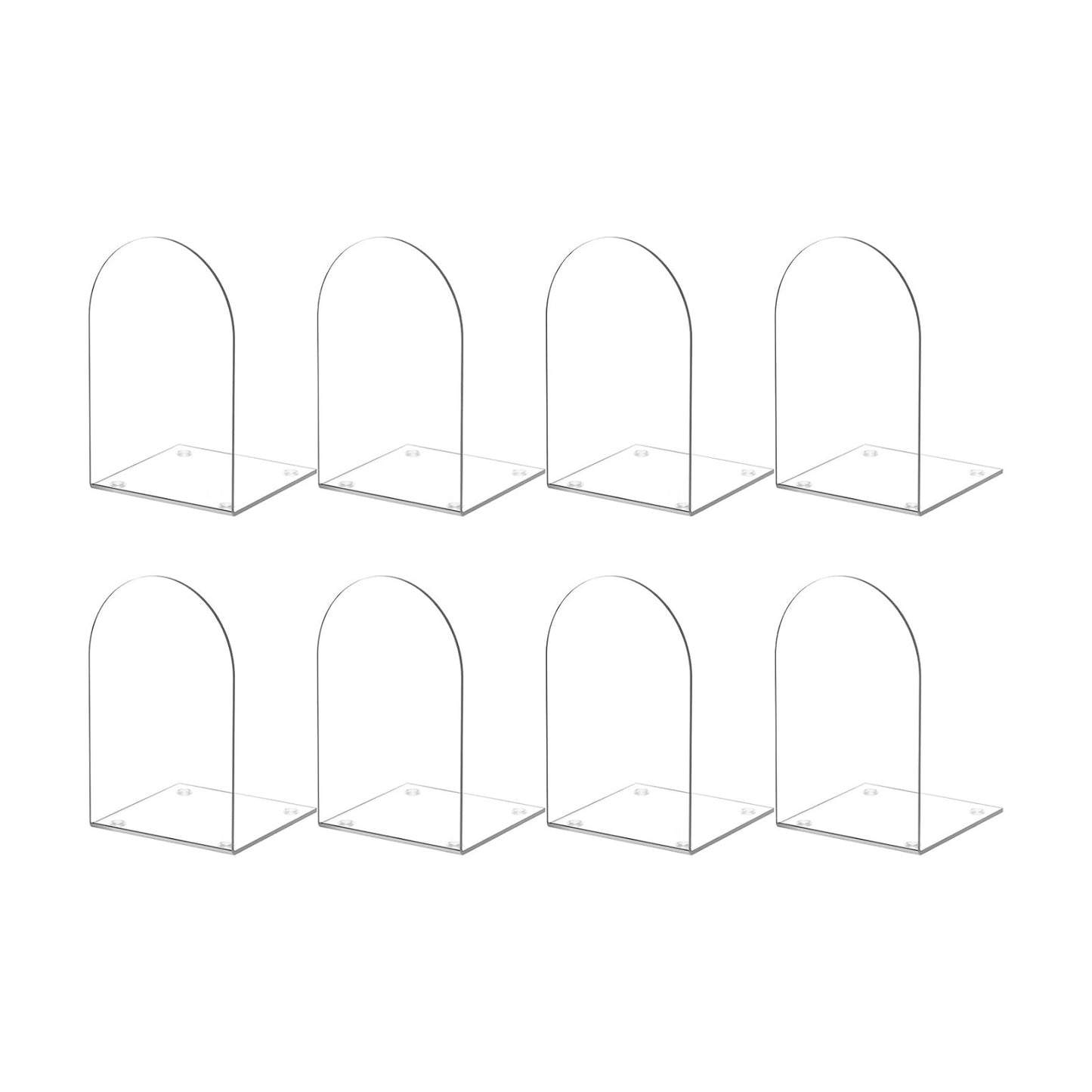 Book Ends / Bookends for Book Shelves and Desktop Organizer / Acrylic Bookends / Clear / Set of 8
