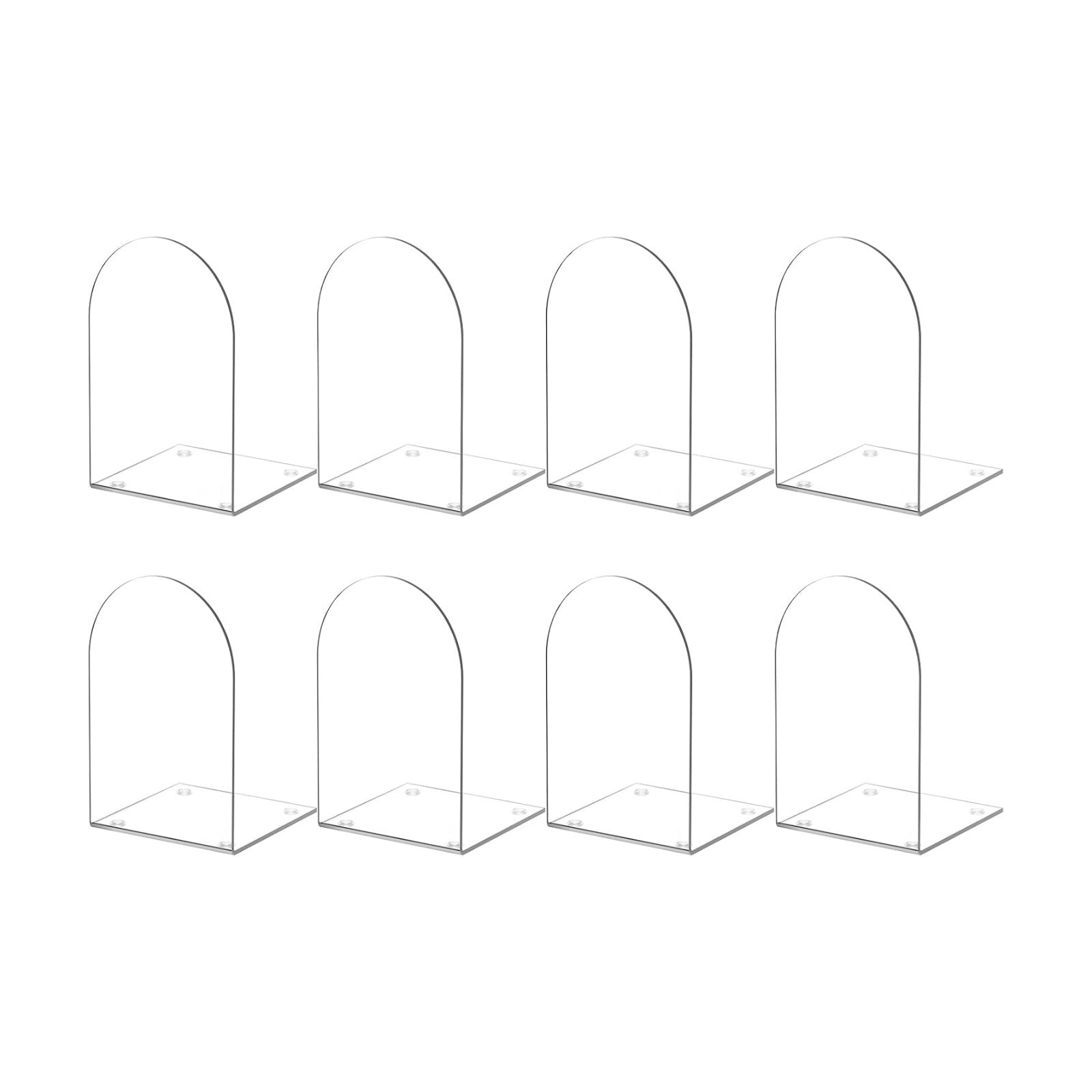Book Ends / Bookends for Book Shelves and Desktop Organizer / Acrylic Bookends / Clear / Set of 8