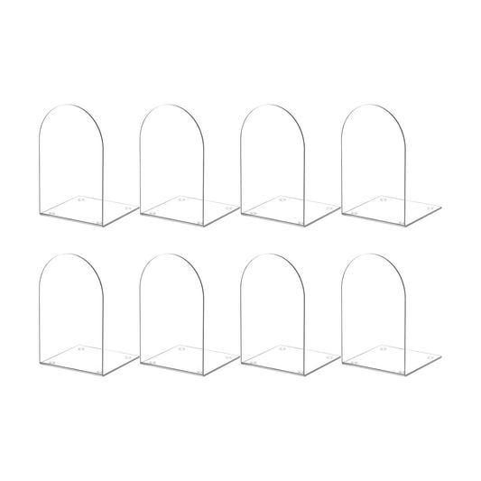 Book Ends / Bookends for Book Shelves and Desktop Organizer / Acrylic Bookends / Clear / Set of 8