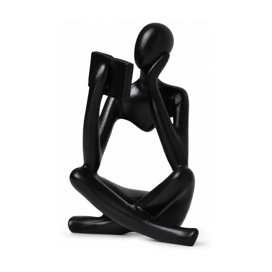 Resin Decorative Bookend / Reader-black-b