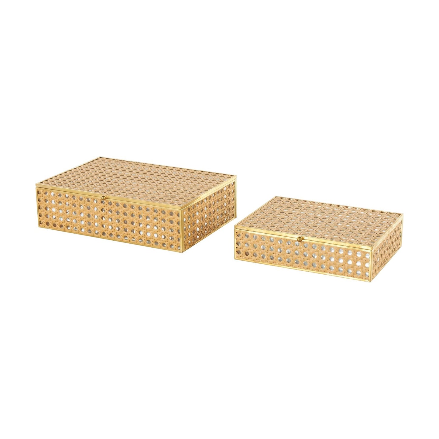 Glass Panels and Chain Accent / 10", 8"W / Set of 2