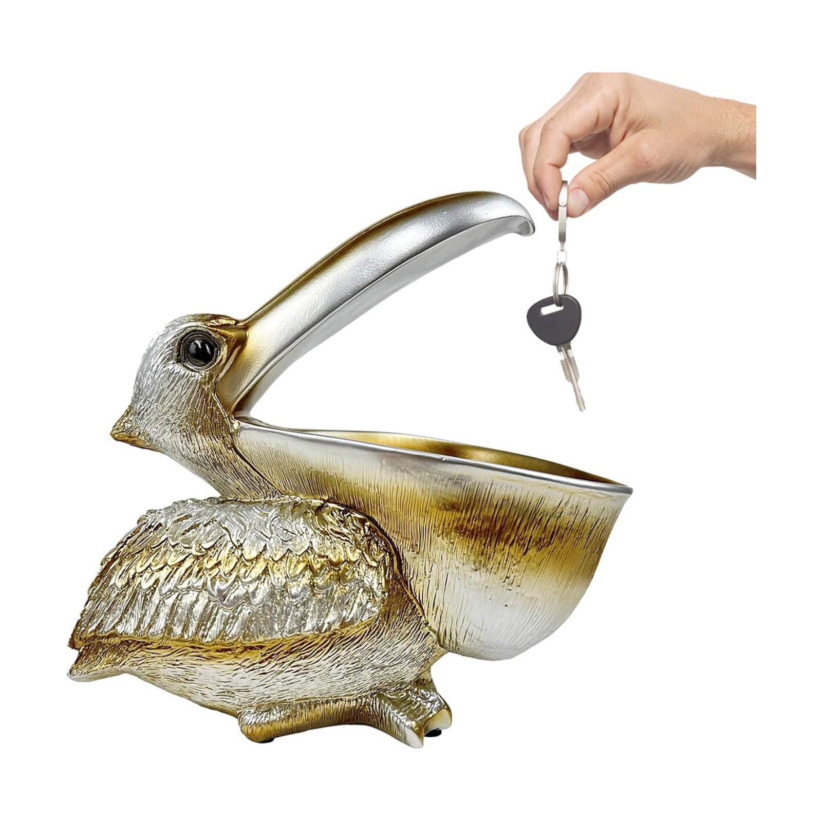 Creative Resin Statues Pelican Birds Statues Toucan Figurines Entrance Decor Ornament Candy / Silver