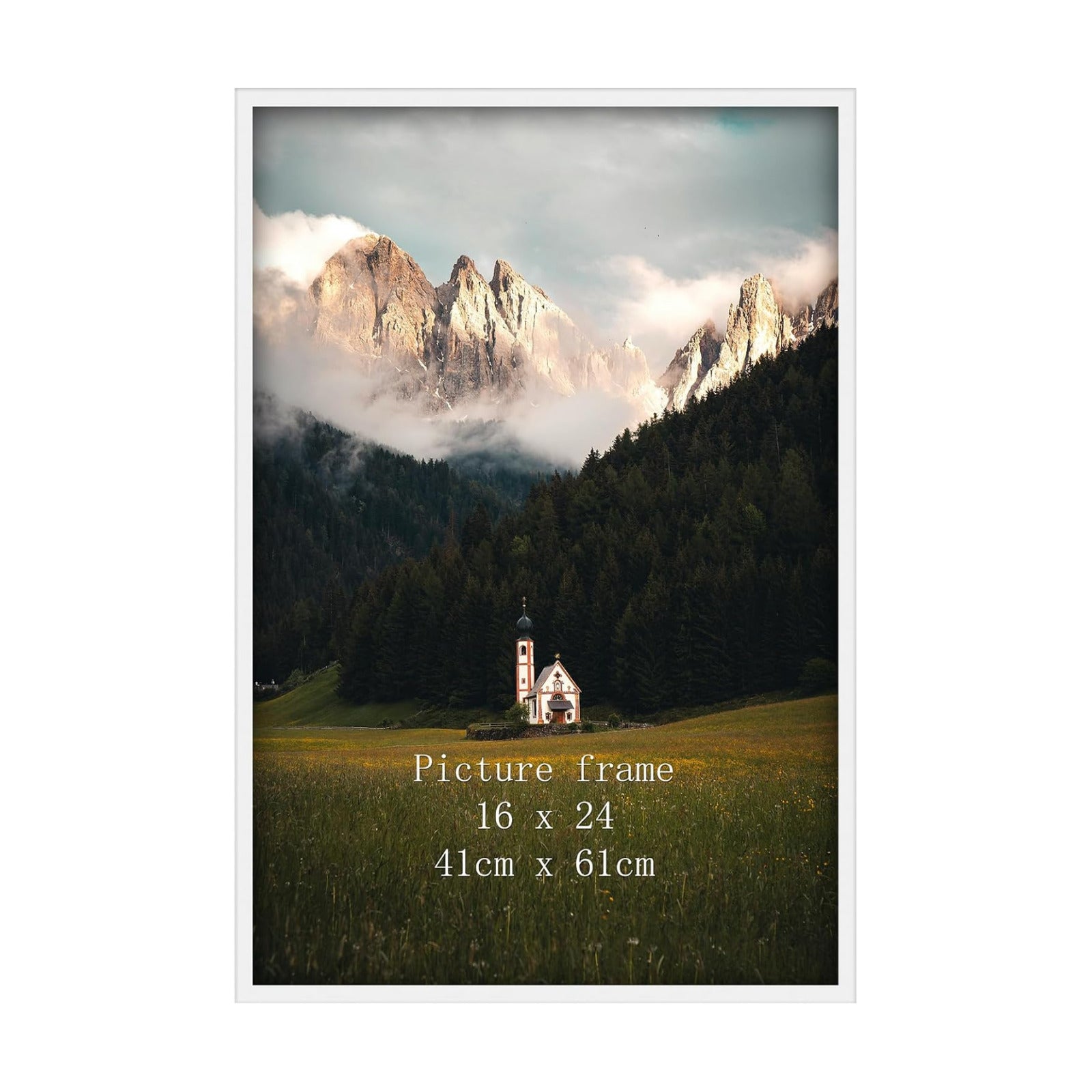 Giftgarden 16x24 Picture Frame White, Textured Metal Poster Frame 24x16 for Wall Display, Single
