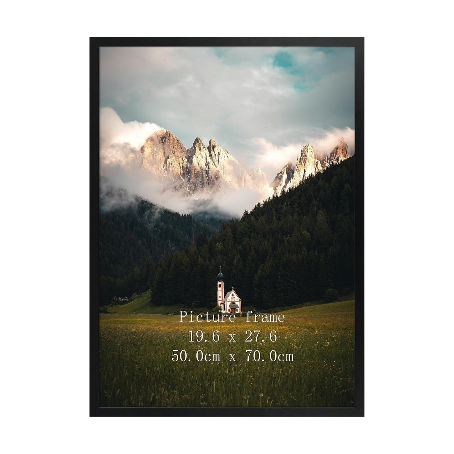 Giftgarden 19.7x27.6 Puzzle Frame Black, 50x70cm Picture Frame for 1000 Pieces Puzzles Wall Display, Single