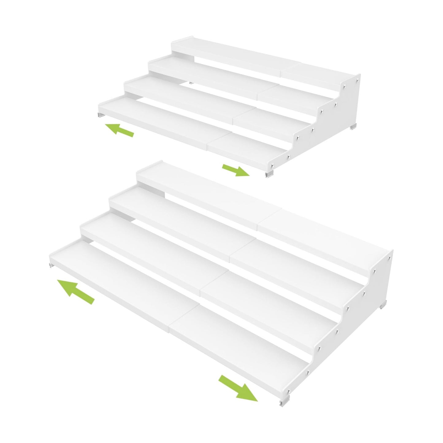 Jojocross Expandable 4-Tier Step Spice Rack Organizer for Kitchen Cabinet Modern Design and Non Skid Space Saving