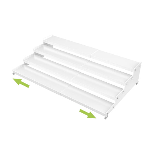 Jojocross Expandable 4-Tier Step Spice Rack Organizer for Kitchen Cabinet Modern Design and Non Skid Space Saving