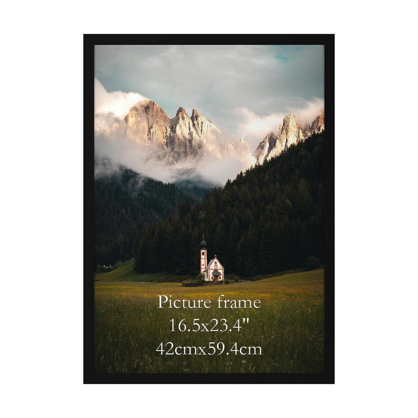 Giftgarden A2 Picture Frame Black, 16.5x23.4 Inch Thin Poster Photo Frame for Wall Display, Single