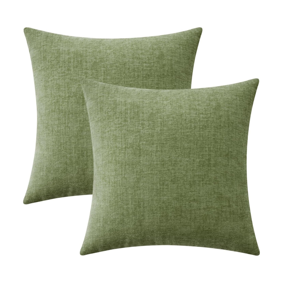 MIULEE Soft Chenille Euro Throw Pillow Covers Sage Green 24x24 Pack of 2