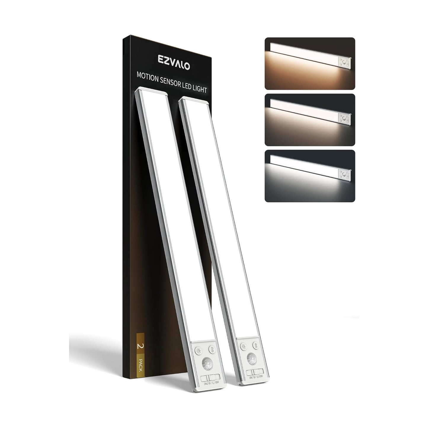 EZVALO 134 LED Under Cabinet Lights, 4000mAh Rechargeable Motion Sensor Light Indoor, Dimmable Magnetic Closet Lights