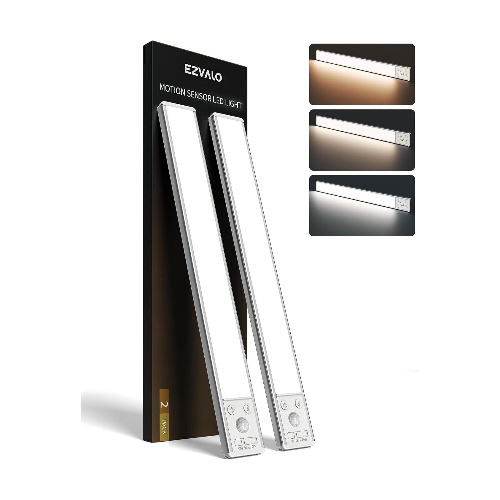 EZVALO 134 LED Under Cabinet Lights, 4000mAh Rechargeable Motion Sensor Light Indoor, Dimmable Magnetic Closet Lights