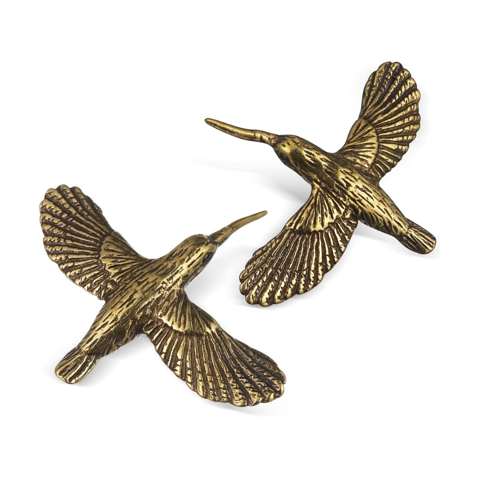 Retro Decor Brass Hummingbird Figurines Retro Guardian Small Bird Figurines Tabletop / Set of 2