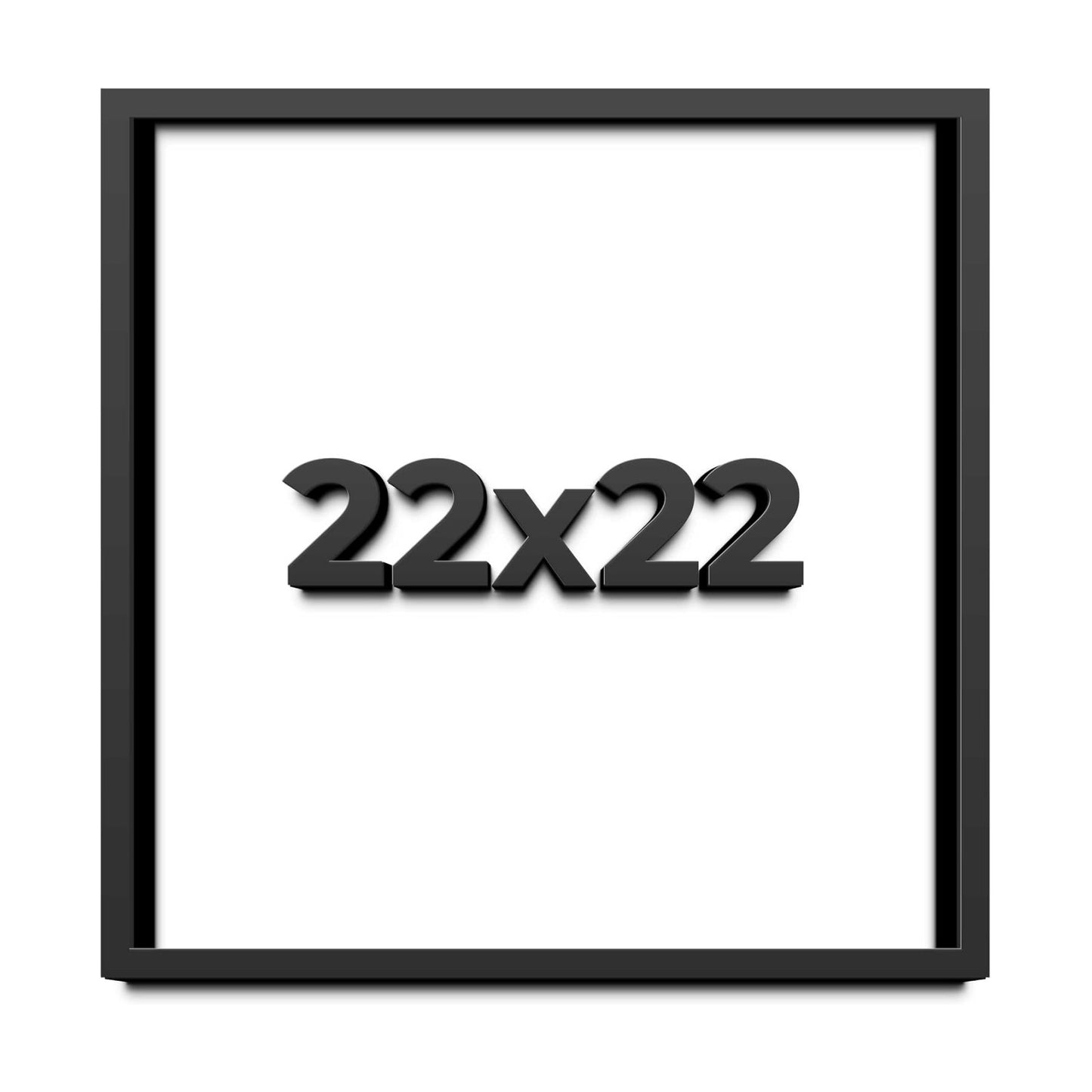 22x22 Shadow Box Black Display Frame | 1 Inch Deep Solid Wood Shadowbox Display Frame | UV Resistant Acrylic