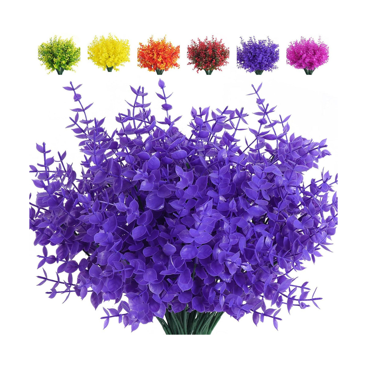 RECUTMS Artificial Plants Outdoor Artificial Ferns for Spring Outdoors 8Pcs