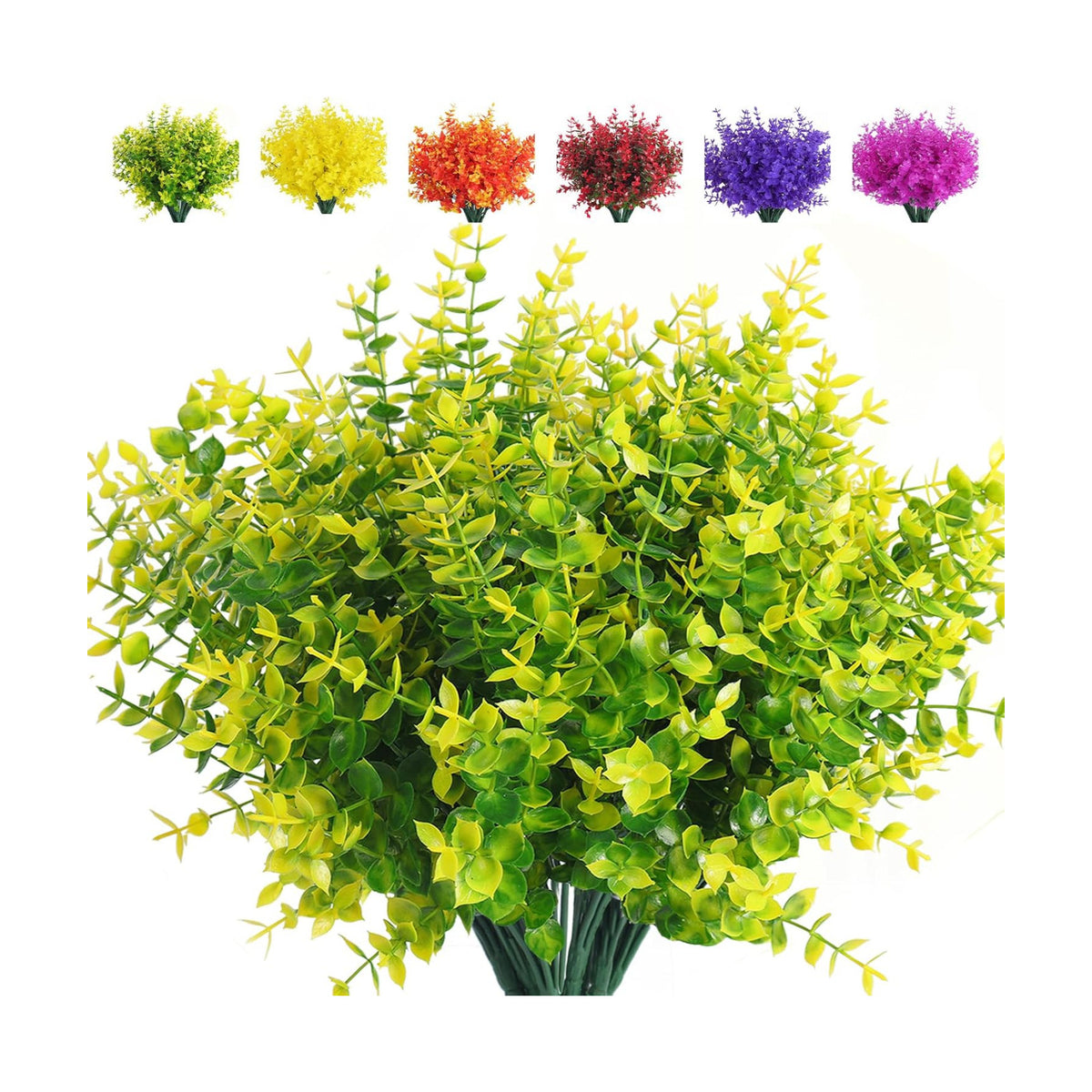 RECUTMS Artificial Boxwood Plants Outdoor Fake Spring Plants UV Resistant