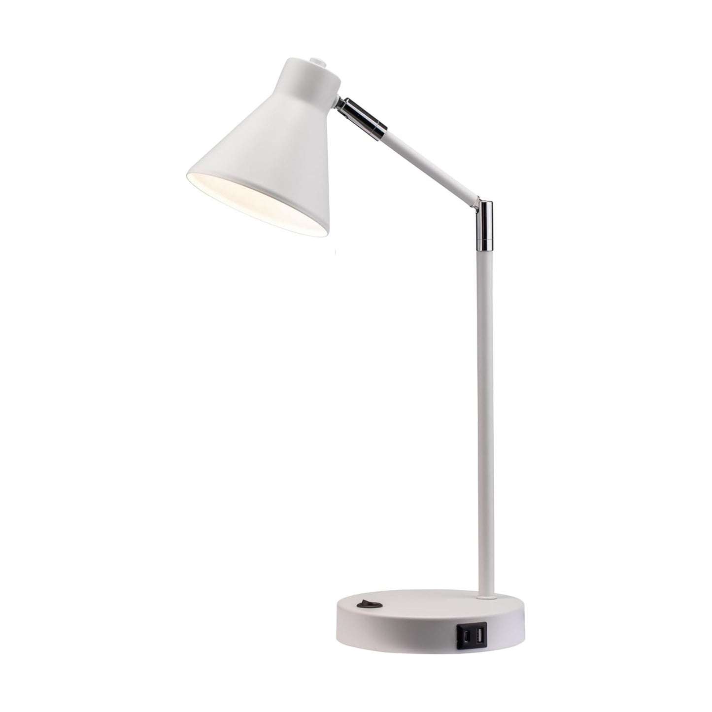 O'Bright Astrum - LED Desk Lamp with Dual USB Charging Ports, 100% Metal, 270 Degree Swivel Arms, Soft White Light