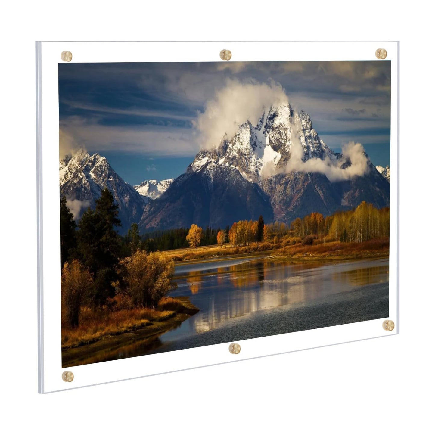 Kalami 16x20 Clear Acrylic Wall Mount Picture Frame Self Adhesive | No Drill Holes Floating Frameless Large Photo Frame