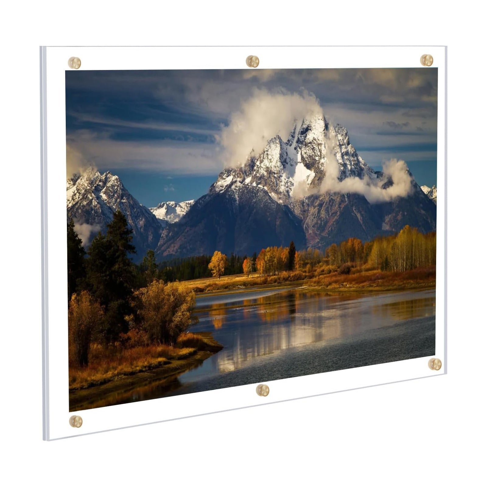 Kalami 16x20 Clear Acrylic Wall Mount Picture Frame Self Adhesive | No Drill Holes Floating Frameless Large Photo Frame
