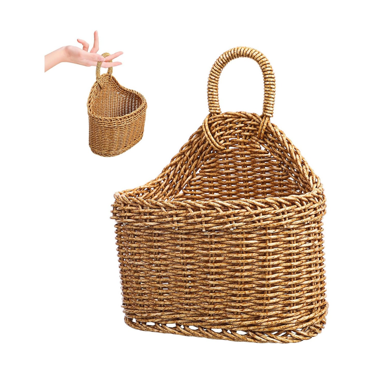 Rustic Wicker Storage Bin / Brown