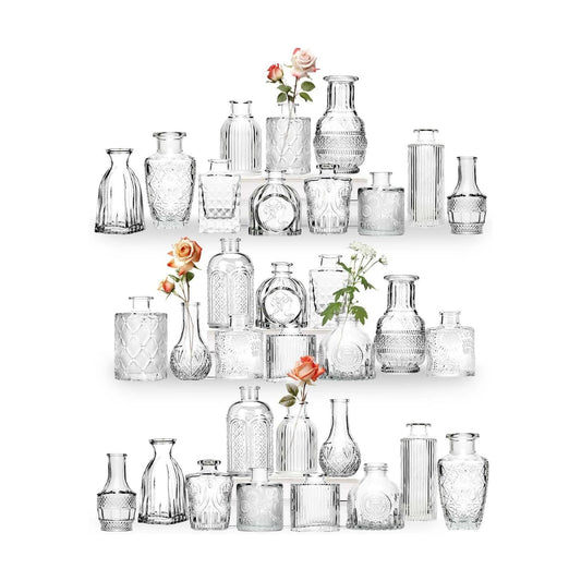 Bud Vases for Flowers / Clear / Set of 32