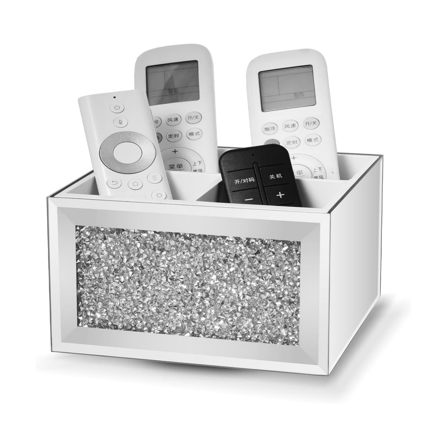 360 TV Remote Control Holder Caddy Storage / Rotating / Silver