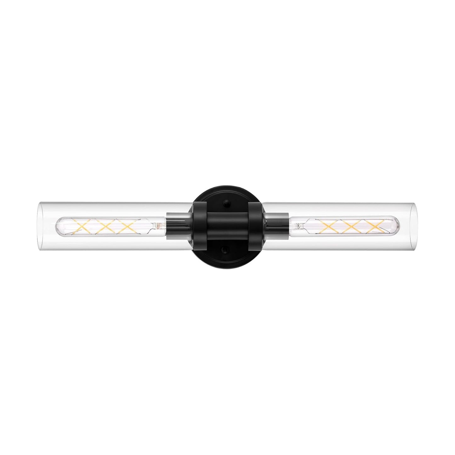 Black Sconces Wall Lighting, Bathroom 2-Light Vanity Light W/Clear Glass Shade, Modern Wall Mounted Lights for Mirror