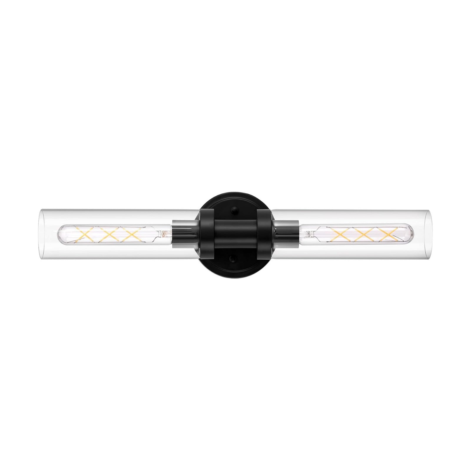 Black Sconces Wall Lighting, Bathroom 2-Light Vanity Light W/Clear Glass Shade, Modern Wall Mounted Lights for Mirror
