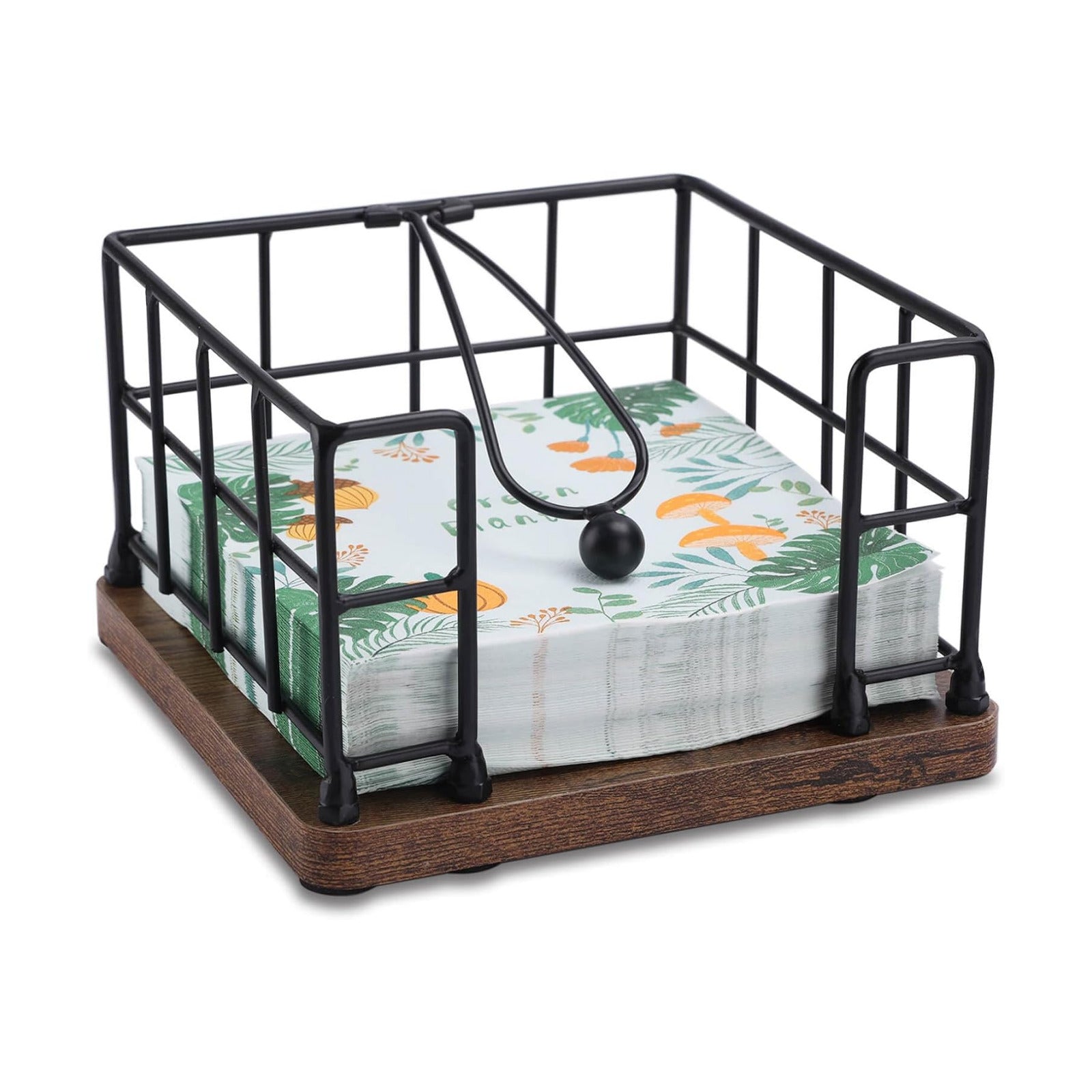 Modern Farmhouse Metal Napkin Holder / with Weighted Arm