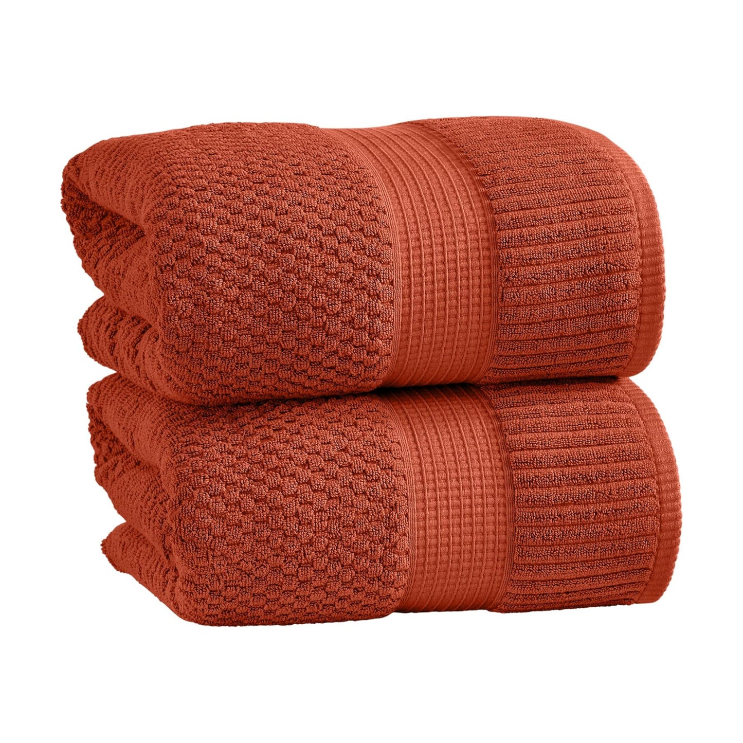 NY Loft 100% Cotton 2-Pack Oversized Bath Towel Set | Clay | Quick-Dry | Two Oversized 35" x 70" Bath Towels / Bath
