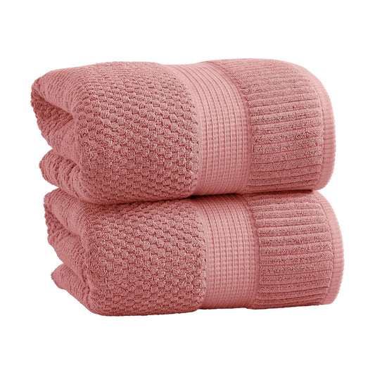 NY Loft 100% Cotton 2-Pack Oversized Bath Towel Set | Rose | Quick-Dry | Two Oversized 35" x 70" Bath Towels / Bath