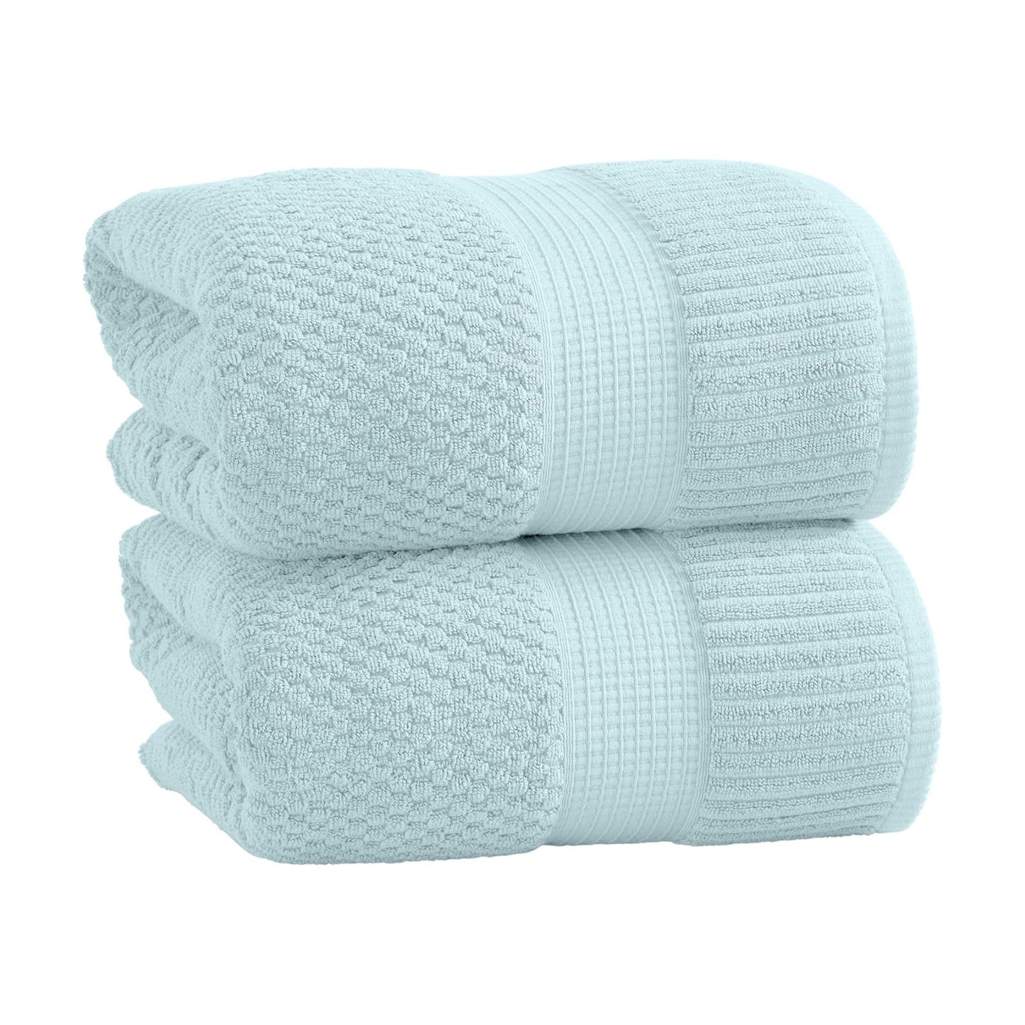NY Loft 100% Cotton 2-Pack Oversized Bath Towel Set | Seafoam | Quick-Dry | Two Oversized 35" x 70" Bath Towels / Bath