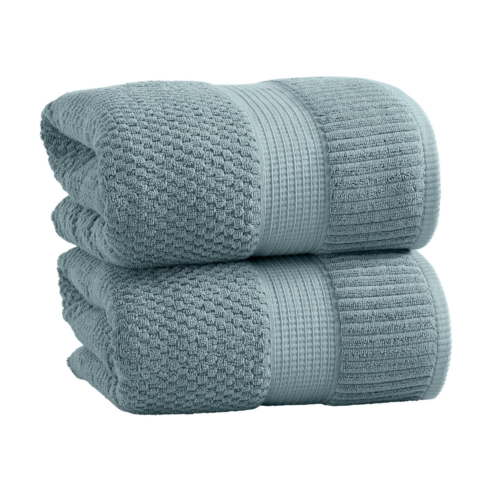 NY Loft 100% Cotton 2-Pack Oversized Bath Towel Set | Stormy | Quick-Dry | Two Oversized 35" x 70" Bath Towels / Bath
