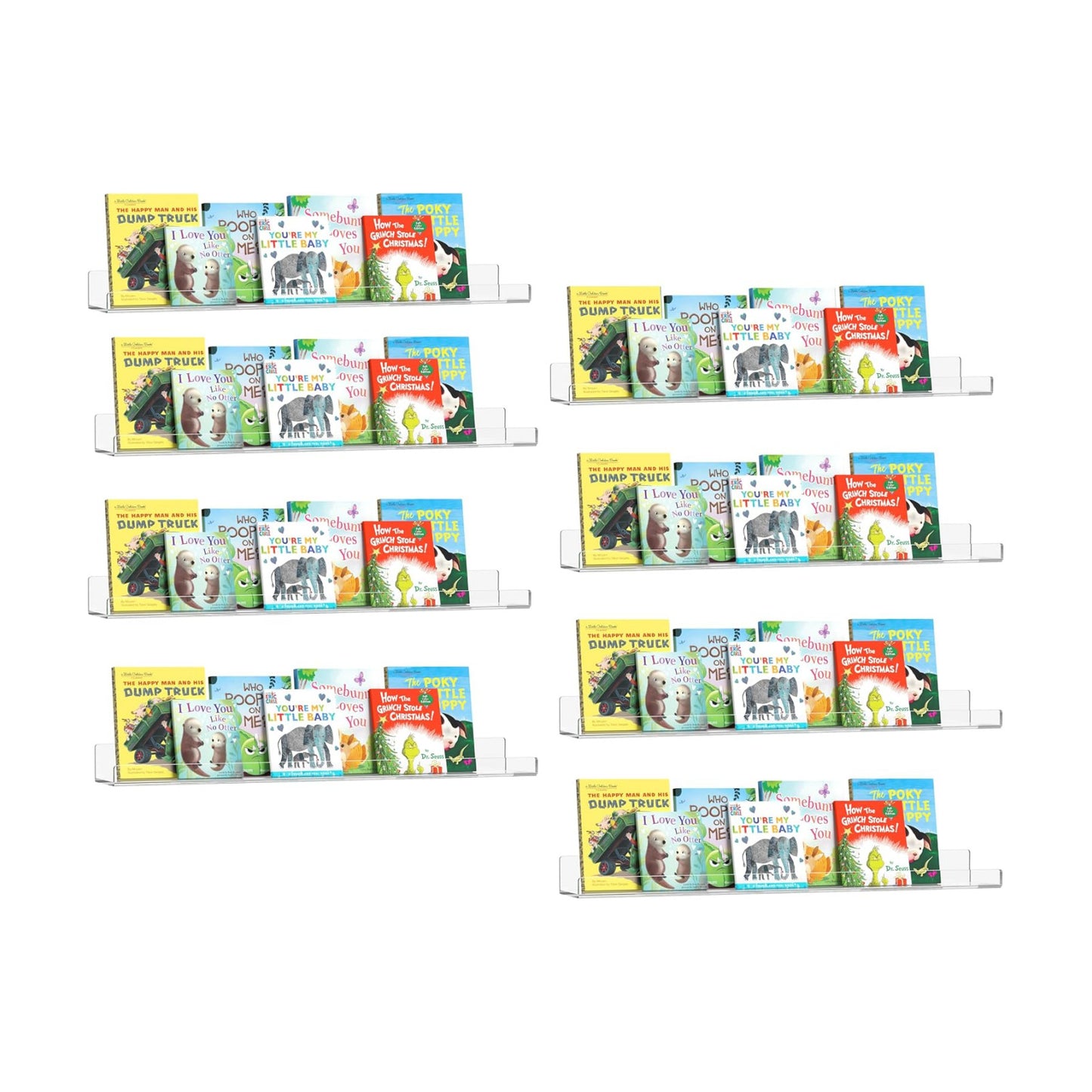HBlife 24 Inches Floating Shelves Wall Mounted Clear Acrylic Shelves for Figures, Invisible Floating Bookshelf for Kids
