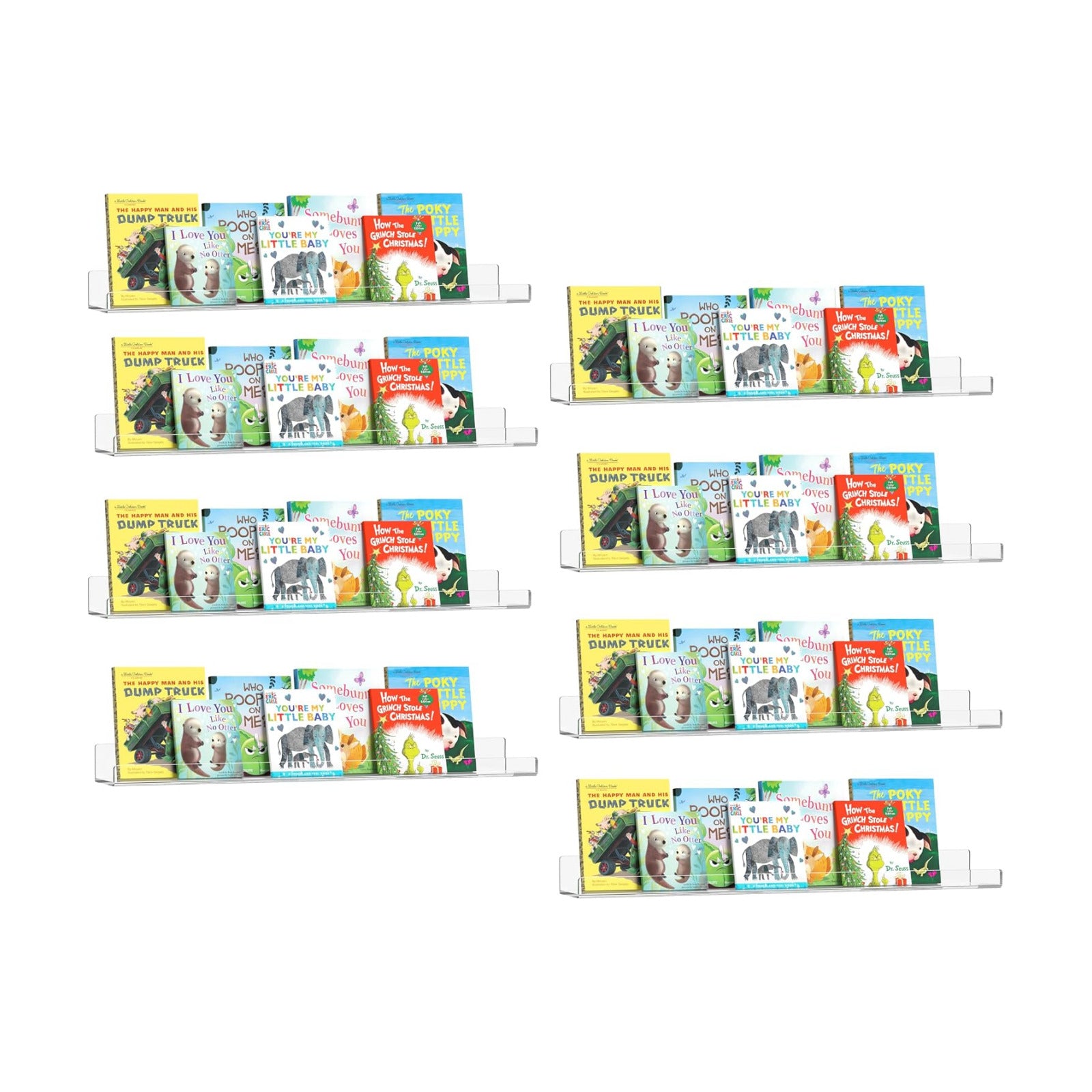 HBlife 24 Inches Floating Shelves Wall Mounted Clear Acrylic Shelves for Figures, Invisible Floating Bookshelf for Kids