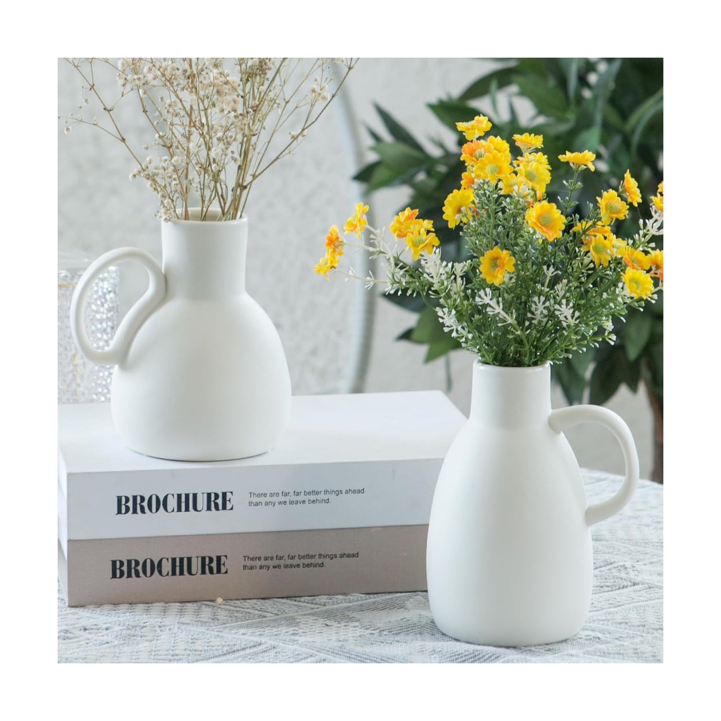Ceramic Vase Set / White / Set of 2