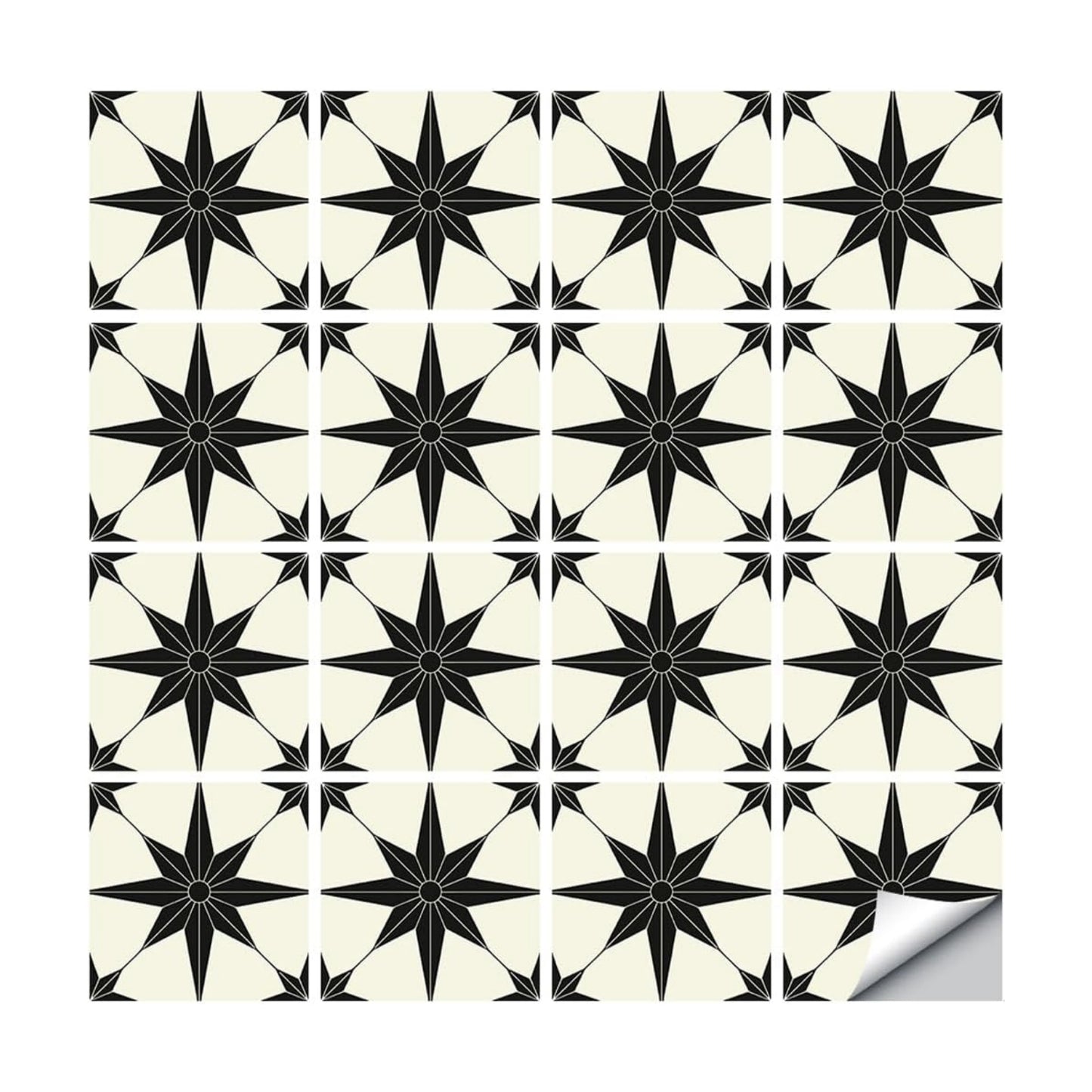 Peel and Stick Self Adhesive Removable Tiles Backsplash / Ds-01-l / 6 x 6 / Set of 16