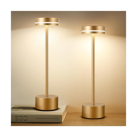 2 Pack LED Cordless Table Lamp Rechargeable, 5000mAh Portable Battery Operated Desk Touch Lamp, 3 Color Dimmable Table