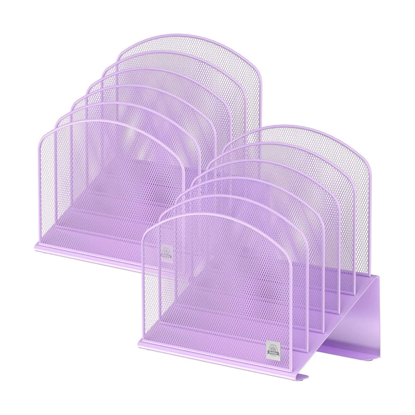Delifox Inclined Desk File Organizer,Vertical File Folder Holder Stand Metal Rack File Sorter for Office Classroom