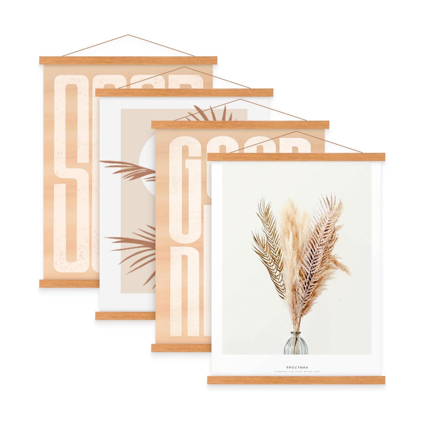 Benjia 4 Pack 55x39 55x40 55x85 Poster Frame, Magnetic Light Wood Frame Hanger for Photo Picture Canvas Artwork Art