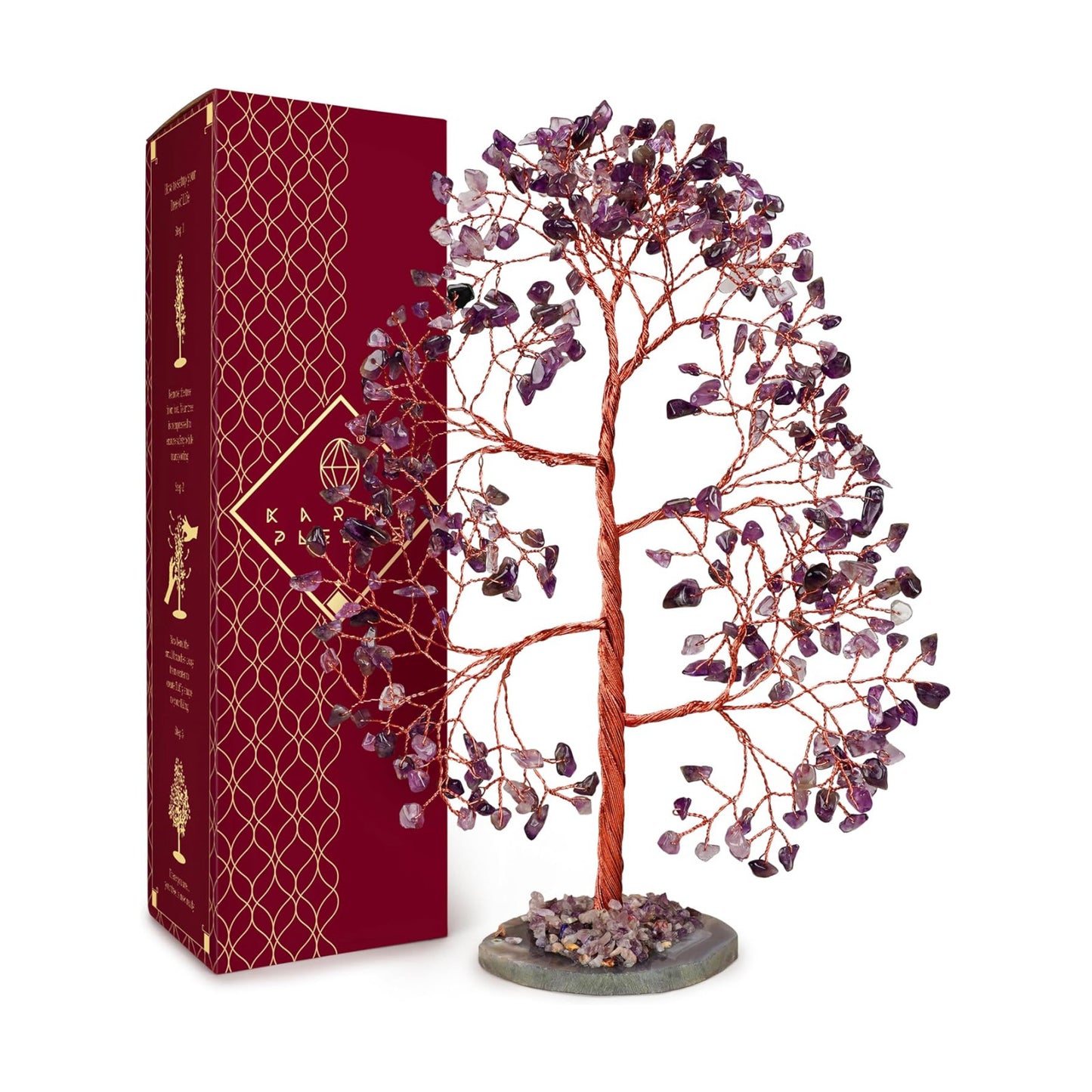 Crystal Tree of Life Birthday Gifts for Women, Men, Frineds, Handmade Amethyst Chakra Tree for Home, Room, Office