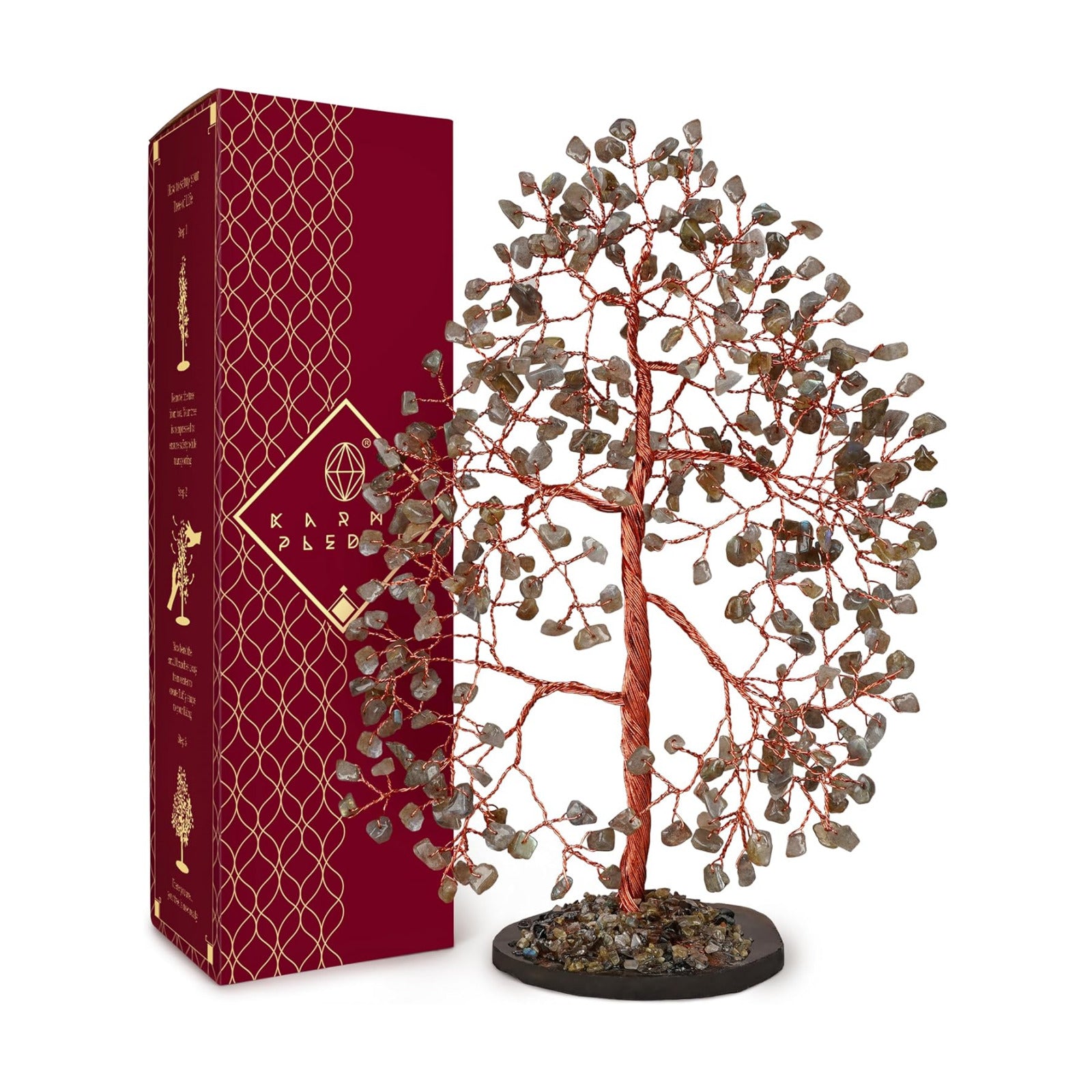 Crystal Tree of Life Birthday Gifts for Women, Men, Frineds, Handmade Labradorite Chakra Tree for Home, Room, Office