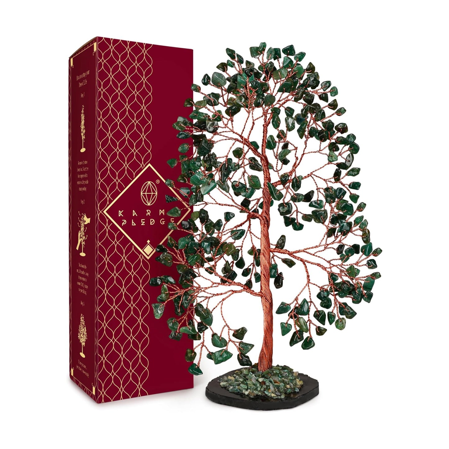 Crystal Tree of Life Birthday Gifts for Women, Men, Frineds, Handmade Green Aventurine Chakra Healing Tree for Home