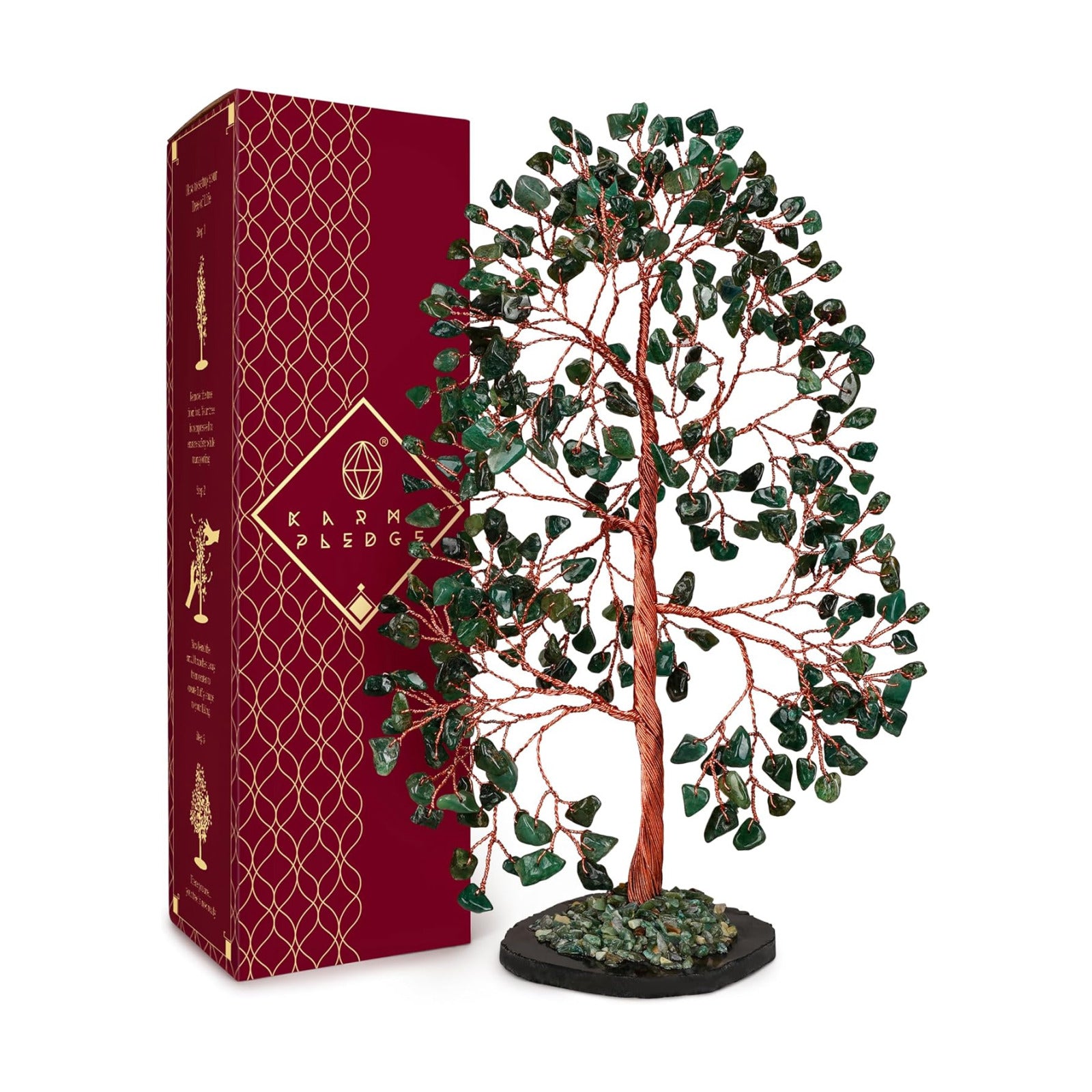 Crystal Tree of Life Birthday Gifts for Women, Men, Frineds, Handmade Green Aventurine Chakra Healing Tree for Home