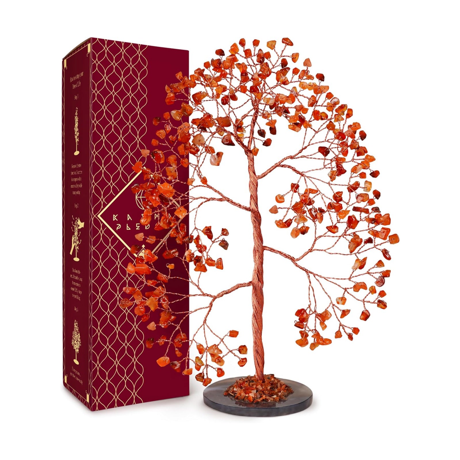 Crystal Tree of Life Birthday Gifts for Women, Men, Frineds, Handmade Carnelian Chakra Tree for Home, Room, Office