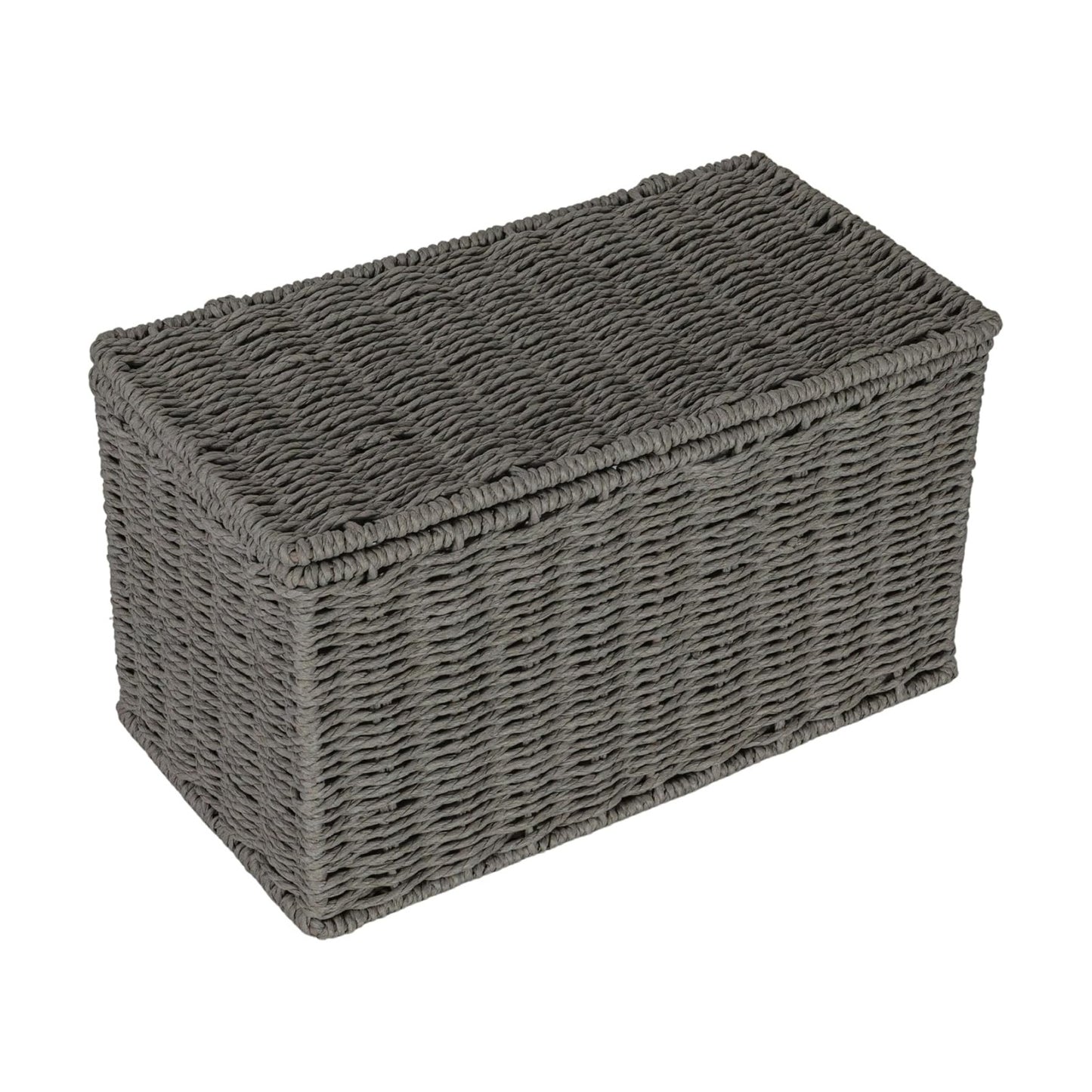Handwoven Paper Rope Wicker Basket / Grey / Small