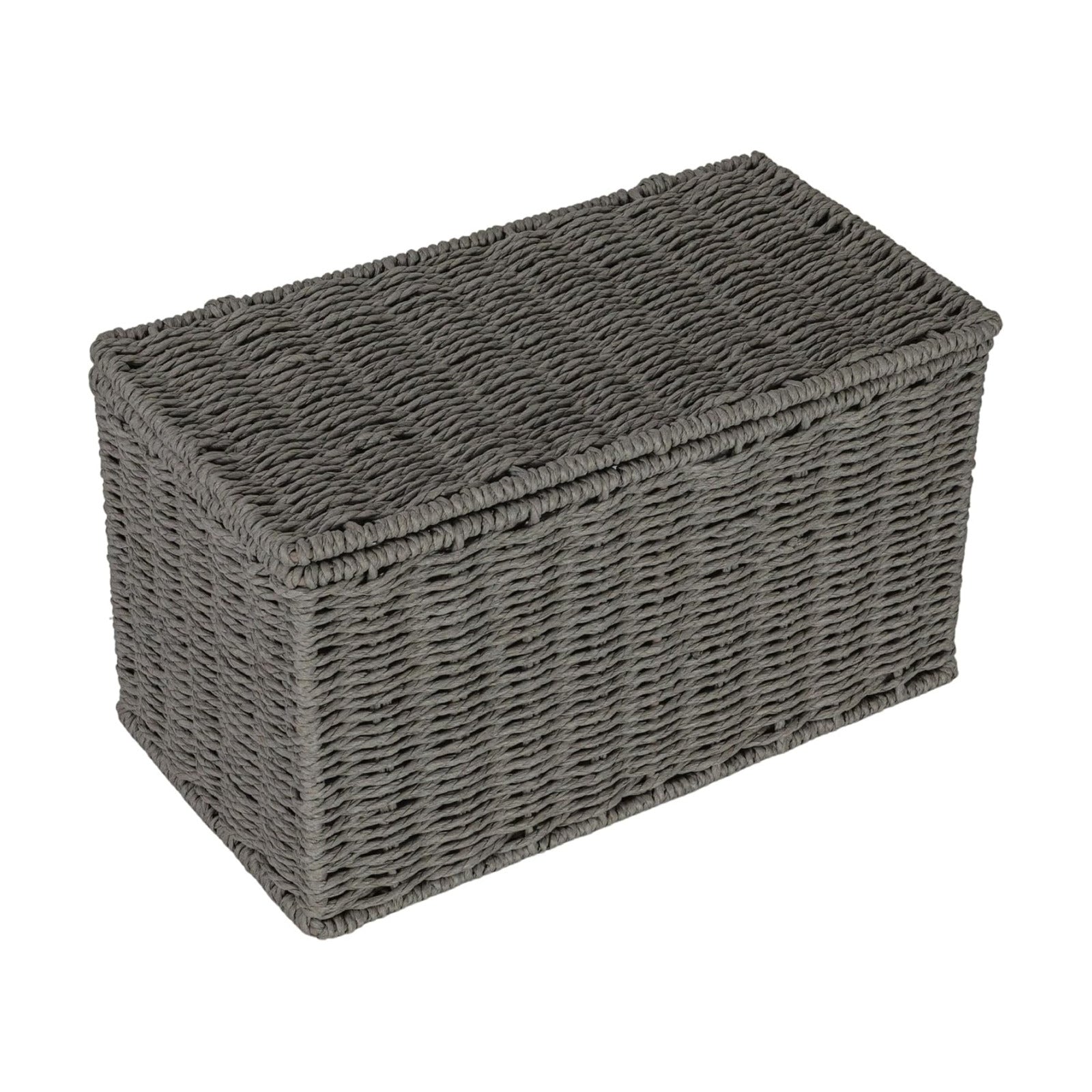 Handwoven Paper Rope Wicker Basket / Grey / Small