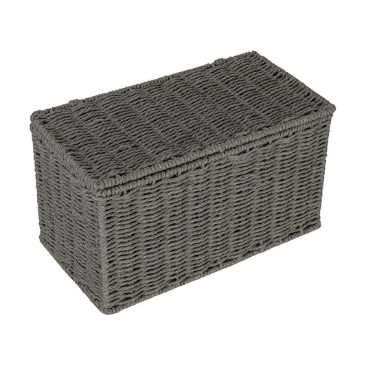 Handwoven Paper Rope Wicker Basket / Grey / Small