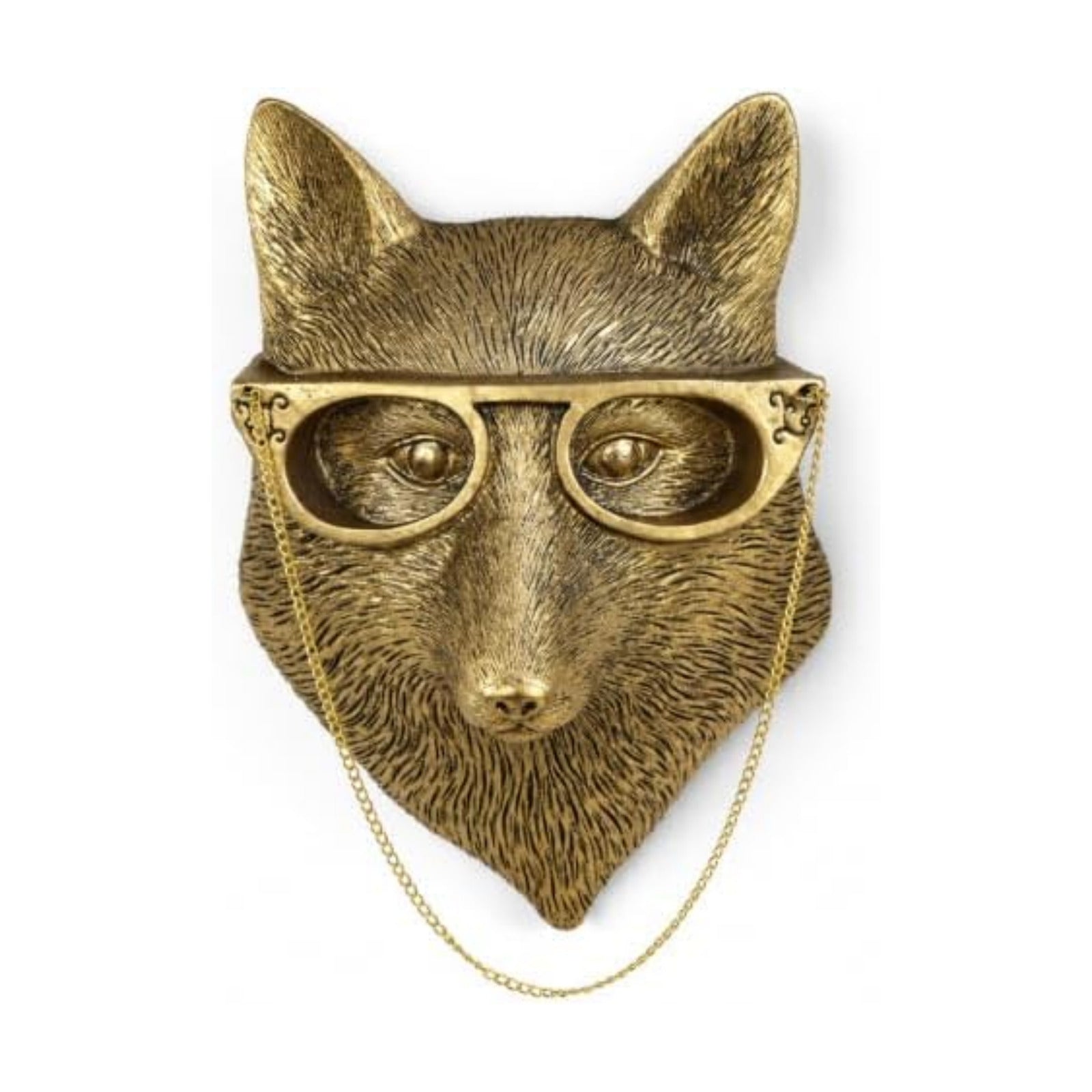UITWMKTG Gold Fox Head Wall Decor - Modern Animal Wall Sculpture, Fox Wall Art for Living Room, Bedroom, Office, Gold
