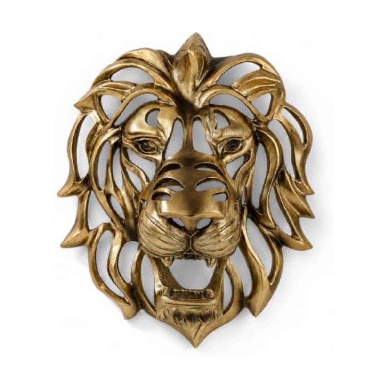UITWMKTG Gold Lion Head Wall Decor - Modern Animal Wall Sculpture, Lion Wall Art for Living Room, Bedroom, Office, Gold