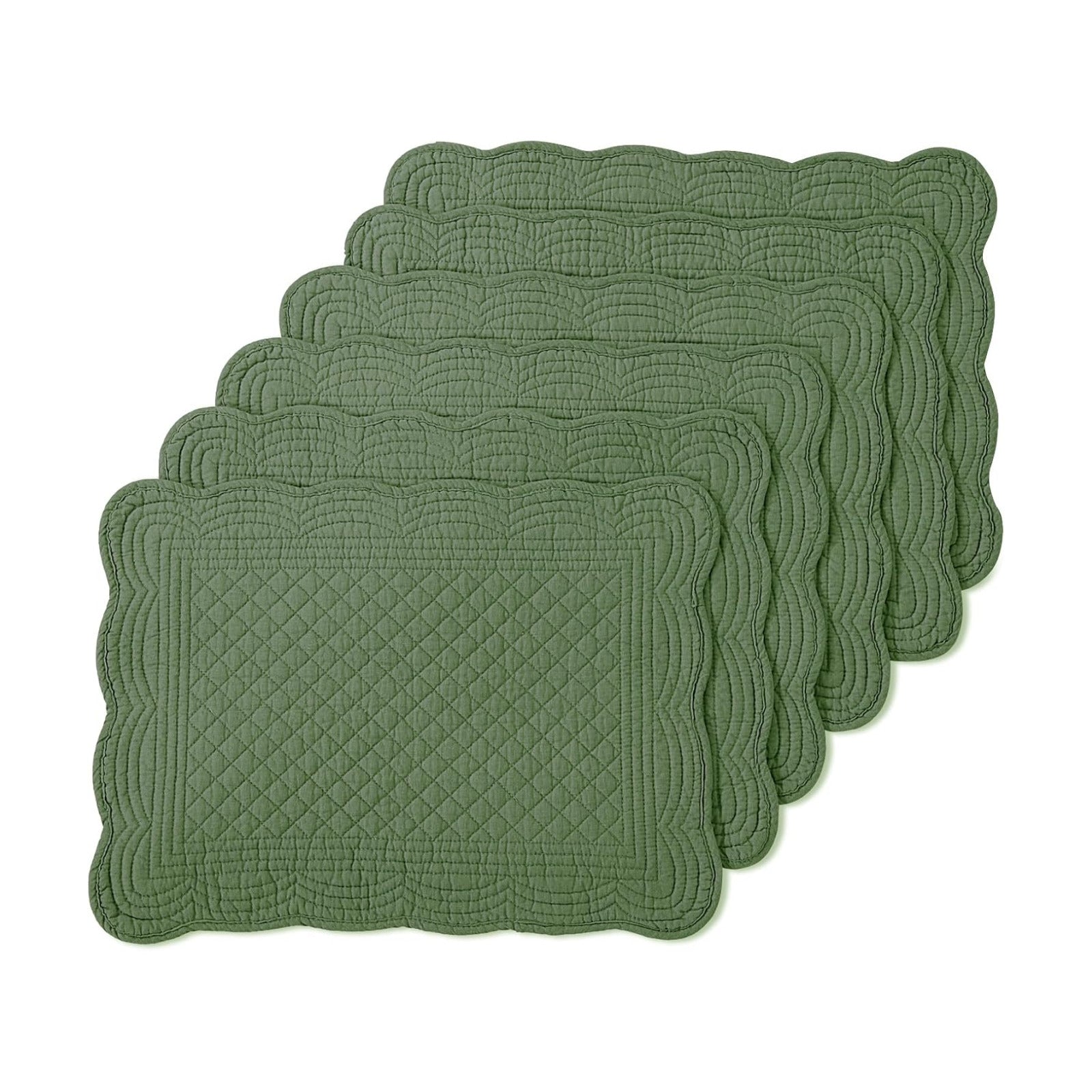100% Cotton Quilted Placemats Set of 6,Washable Cloth Table Placemats for Kitchen & Dining Table