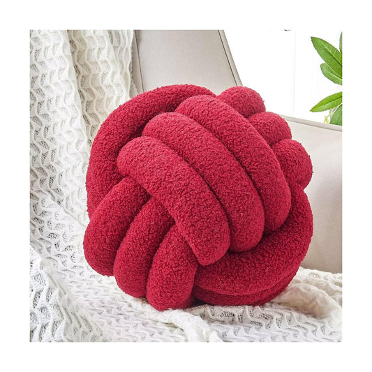 Round Boucle Pillow / Burgundy / Small